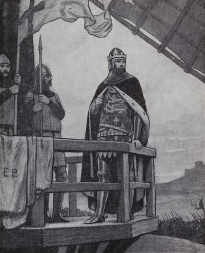 König Edward III. in der Schlacht von Crecy, Frankreich, 26. August 1346 von Ernest (after) Board