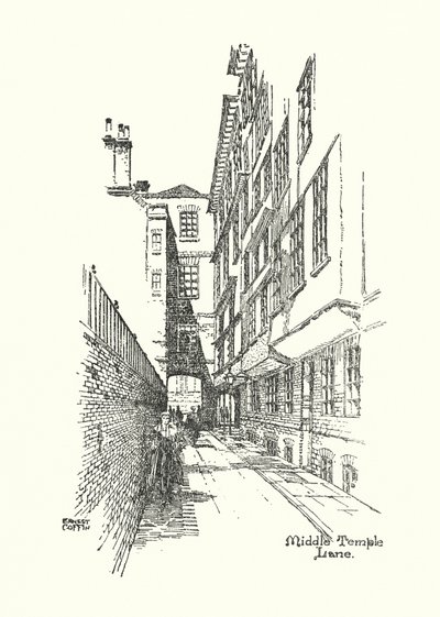 Altes London: Middle Temple Lane von Ernest (after) Coffin