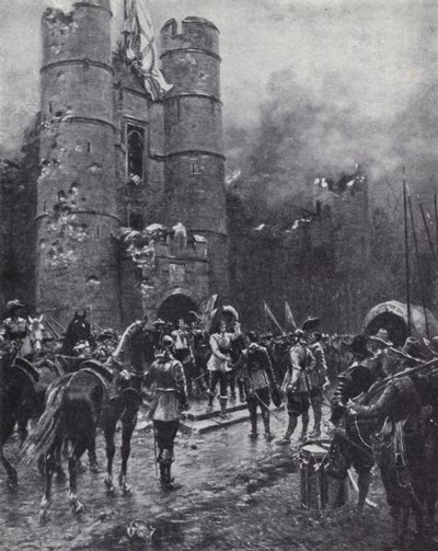 Achtzehnmonatige Belagerung von Donnington Castle, Berkshire, während des Englischen Bürgerkriegs von Ernest (after) Crofts