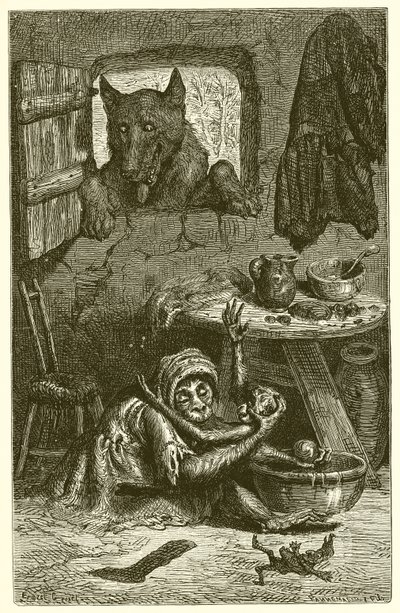 Die Krankenschwester und der Wolf von Ernest Henry Griset