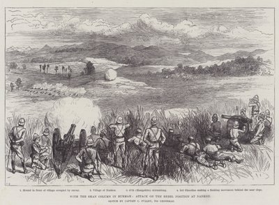 Mit der Shan-Kolonne in Burma, Angriff auf die Rebellenstellung bei Nankon von Ernest Henry Griset