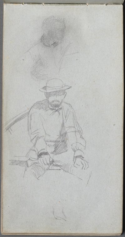 Skizzenbuch, Seite 30: Sitzende männliche Figur und Figur im Profil von Jean Louis Ernest Meissonier