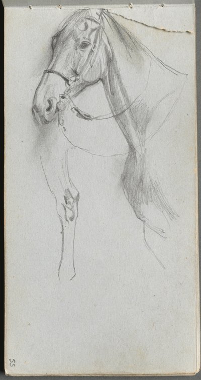 Skizzenbuch, Seite 55: Studie für ein Pferd von Ernest Meissonier