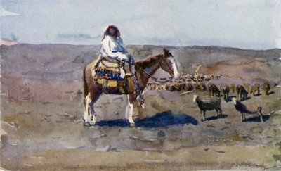 Ein typisches südargentinisches Gaucho-Mädchen auf ihrem Pferd von Ernest William Christmas