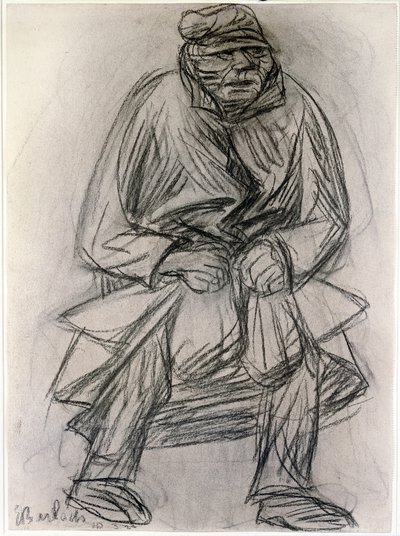 Figur eines Bettlers. Zeichnung von Ernst Barlach (1870-1938) New York Museum of Modern Art von Ernst Barlach