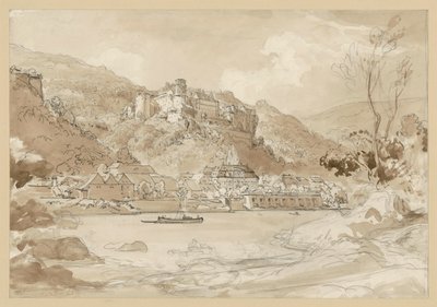 Ansicht des Schlosses und des unteren Stadtteils von Heidelberg von Ernst Fries
