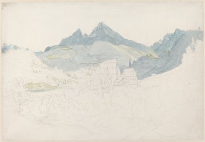 Berchtesgaden mit dem Watzmann im Hintergrund von Ernst Fries