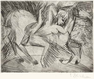 Akrobat auf einem Pferd von Ernst Ludwig Kirchner
