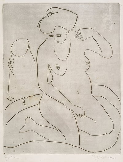 Akt in Tub mit Halskette von Ernst Ludwig Kirchner