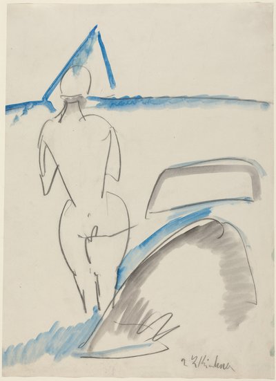 Badender am Strand von Ernst Ludwig Kirchner