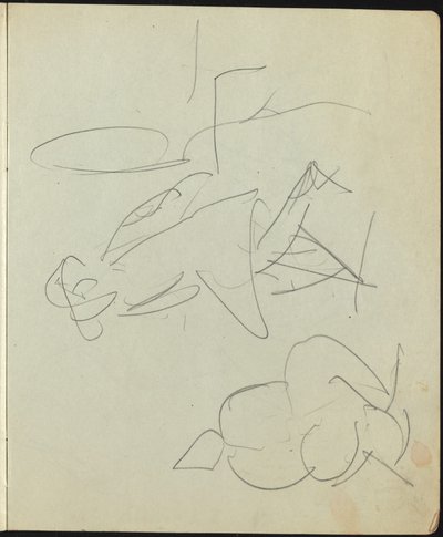 Tänzer und Darsteller (Seite aus einem Skizzenbuch) von Ernst Ludwig Kirchner