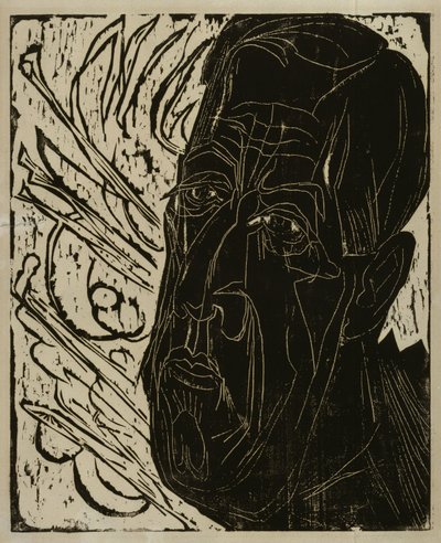Kopf Henry van de Velde (dunkel) - Schwarzer van de Velde-Kopf von Ernst Ludwig Kirchner