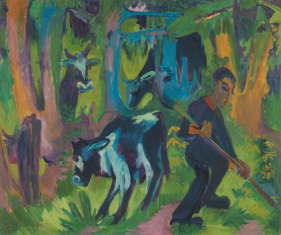 Kühe im Wald von Ernst Ludwig Kirchner