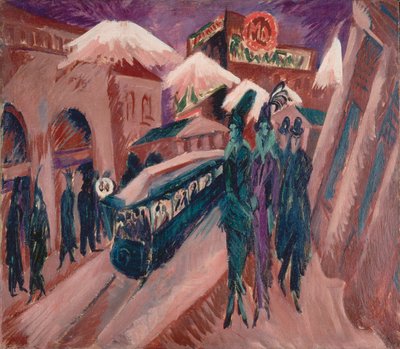 Leipziger Straße mit elektrischem Tram von Ernst Ludwig Kirchner
