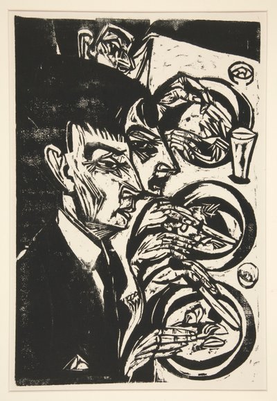 Nervöse beim Abendessen von Ernst Ludwig Kirchner