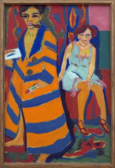 Selbstporträt mit Modell von Ernst Ludwig Kirchner
