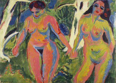 Zwei nackte Frauen im Wald, 1909 von Ernst Ludwig Kirchner