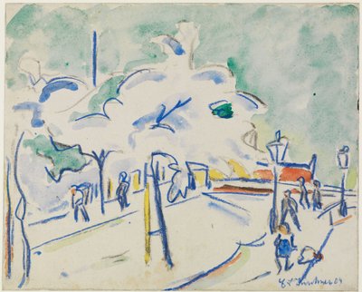 Uferstrom mit Bäumen (Dresden) von Ernst Ludwig Kirchner