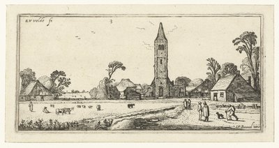 Wanderer auf einem Weg bei Spaarnwoude von Esaias van de Velde