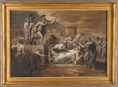 Horatius tötet seine Schwester Camilla nach der Niederlage der Curiatii von Etienne Barthelemy Garnier
