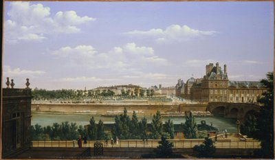 Der Garten und der Palast der Tuilerien, vom Quai d