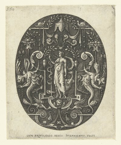 Juno mit Pfau zu ihren Füßen von Etienne Delaune