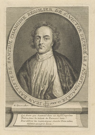 Porträt des Dichters Jean-Baptiste de Santeul, um 1700 von Etienne Jehandier Desrochers