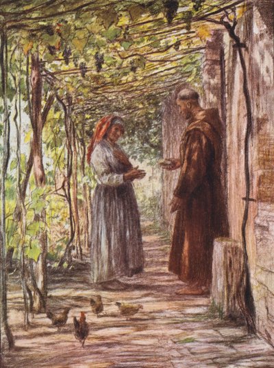 Bruder Masseo wird zum Pförtner ernannt von Eugene (after) Burnand
