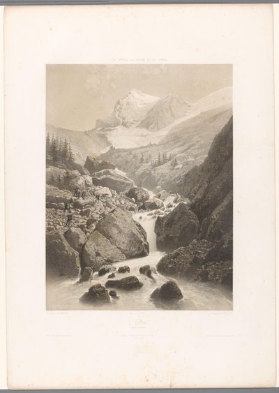 Berglandschap met zicht op de Eiger von Eugene Ciceri