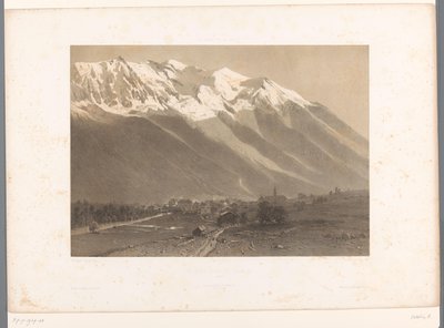 Blick auf Chamonix am Fuße des Mont Blanc von Eugene Ciceri