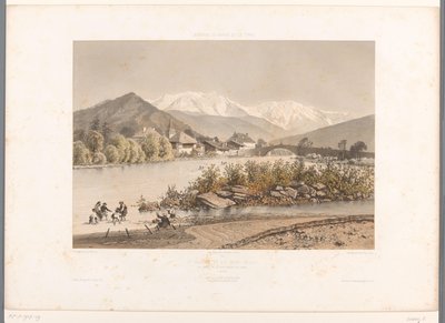 Ansicht von Saint-Martin-sur-Arve und dem Mont Blanc von Eugene Ciceri