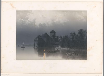 Ansicht des Schlosses Chillon am Genfersee von Eugene Ciceri