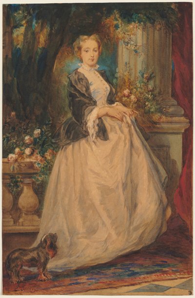 Porträt von Madame Thomas (geb. Camille Boucher) von Eugene Isabey