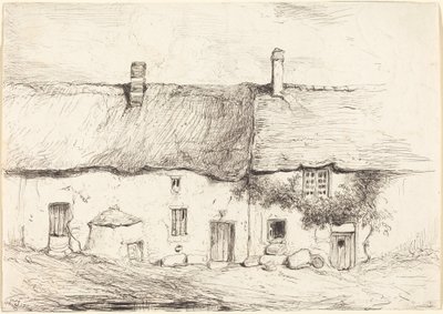 Zwei Cottages von Eugene Isabey