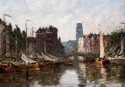 Rotterdam, die Börsenbrücke von Eugene Louis Boudin