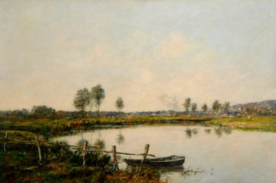 Die Wasserwiesen in Deauville, Frankreich von Eugene Louis Boudin