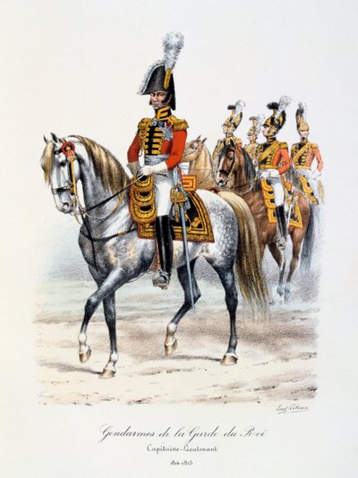 Gendarmen der Königsgarde, Hauptmann-Leutnant, 1814-15 von Eugene Titeux
