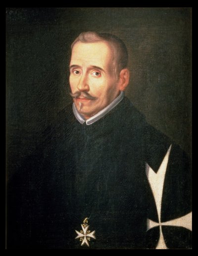 Porträt von Lope Felix de Vega Carpio (1562-1635) ca. 1630 von Eugenio (attr. to) Caxes