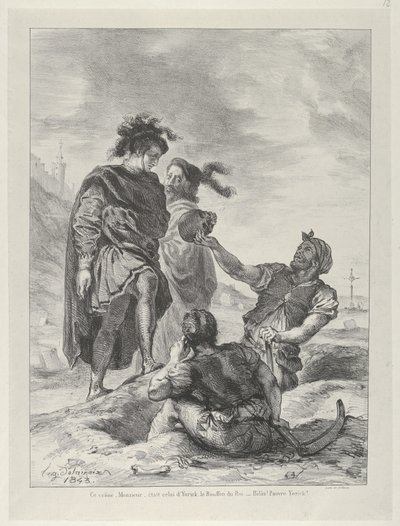 Hamlet und Horatio vor den Totengräbern von Eugène Delacroix