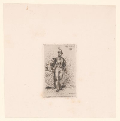 Soldat mit Schwert von Eugène Delacroix
