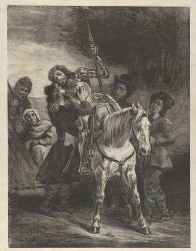 Der verwundete Goetz wird von den Zigeunern aufgenommen, 1836-43 von Eugène Delacroix