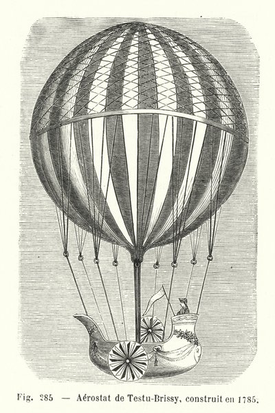 Aerostat von Testu-Brissy, gebaut 1785 (Stich) von European School
