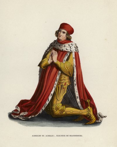 Albrecht III. Achilles, Kurfürst von Brandenburg (farbige Gravur) von European School