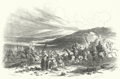 Schlacht von Presles, 57 v. Chr. (Stich) von European School