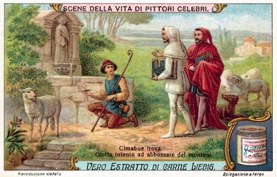 Cimabue findet Giotto, der Schafe zeichnet von European School