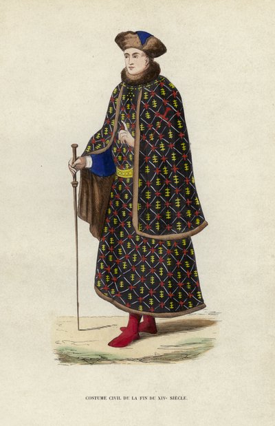 Zivile Kleidung aus dem Ende des 14. Jahrhunderts von European School
