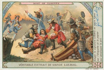 Tod von Turenne, Liebig-Karte, frühes 20. Jahrhundert von European School