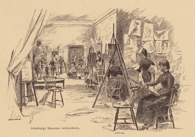 Zeichenklasse im Museum von Göteborg, Schweden von European School