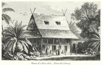 Haus eines Hova-Häuptlings (Gravur) von European School