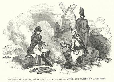 Interview der Kaiser Napoleon und Franz nach der Schlacht von Austerlitz (Gravur) von European School